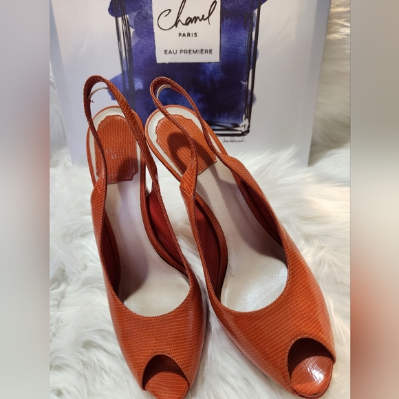 Dior Shoes - Christian Dior Orange Heels Size 9 EUC